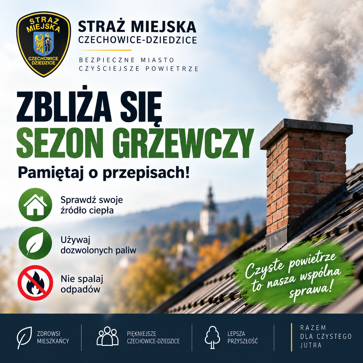 zdjęcie: Sezon grzewczy 2026/2027 – Straż Miejska przypomina o obowiązujących przepisach.