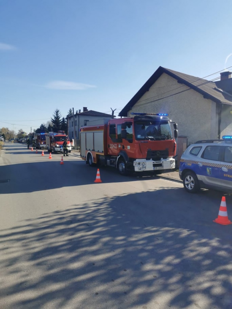 zdjęcie: Paląca się sadza w kominie na ulicy Węglowej.